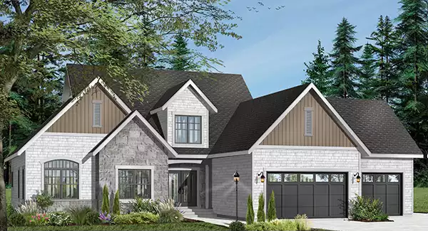 image of 2 story lake house plan 7359