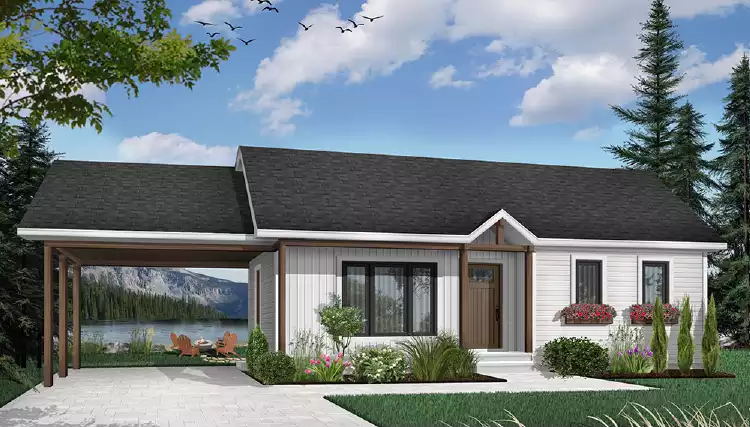 image of affordable ranch house plan 3184