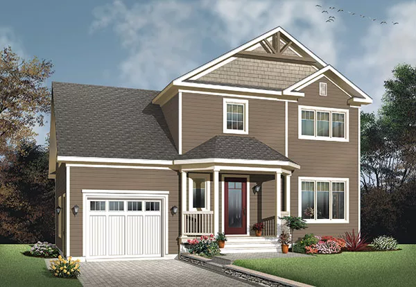 image of 2 story lake house plan 9839