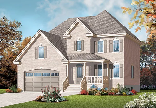 image of 2 story european house plan 9547