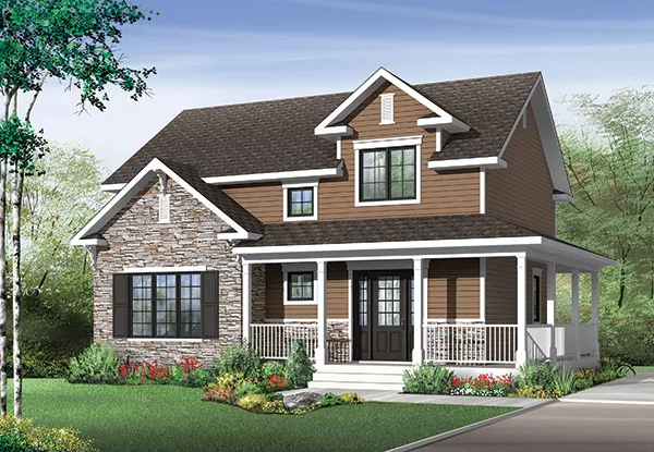 image of 2 story cottage house plan 9707