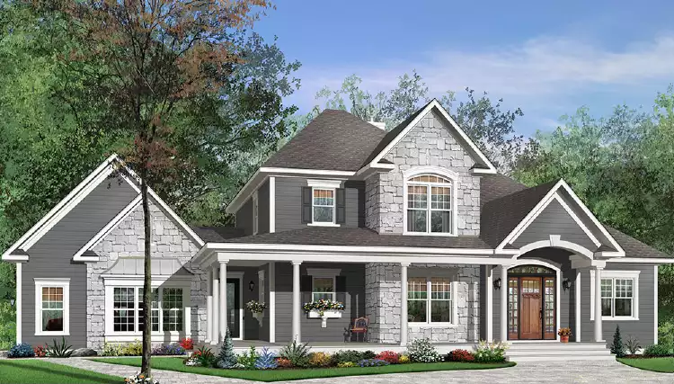 image of side entry garage house plan 4419