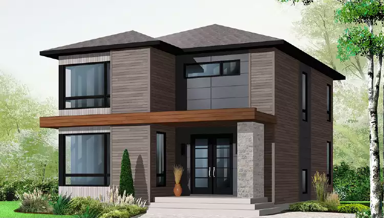 image of 2 story contemporary house plan 4643