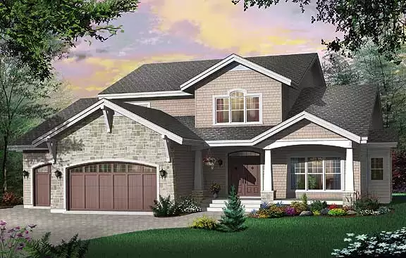 image of large craftsman house plan 4766