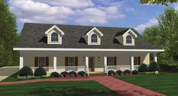 image of single story country house plan 5617