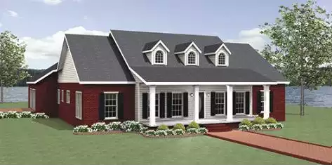 image of single story country house plan 2291