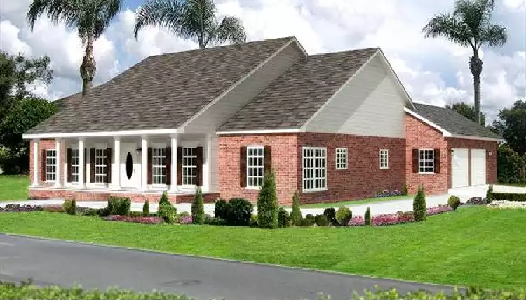 image of single story traditional house plan 7040