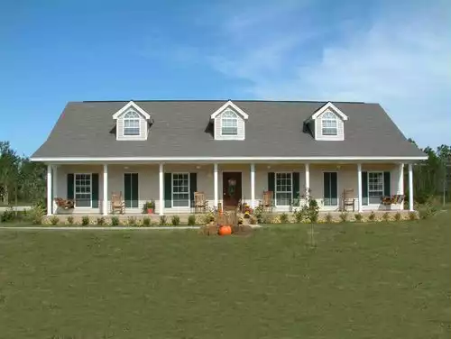 image of single story farmhouse plan 5675