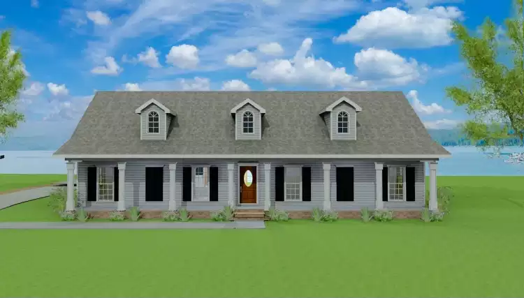 image of single story traditional house plan 6432