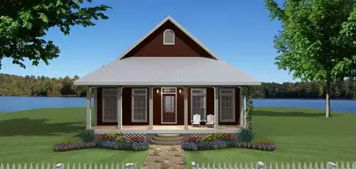 image of lake cottage house plan 7651