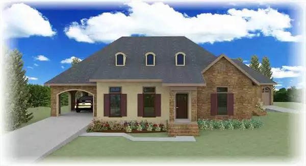 image of single story traditional house plan 4451