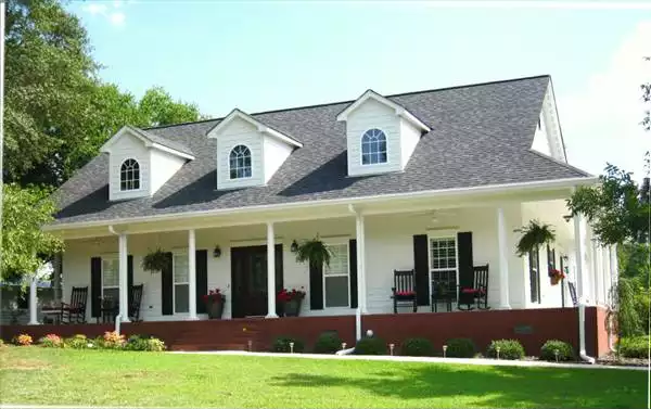 image of single story farmhouse plans with porch plan 5678