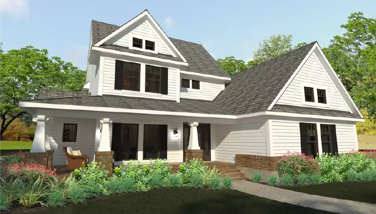 image of small farmhouse plans with porch plan 5791