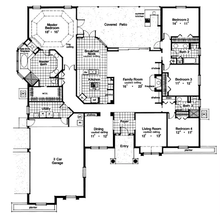 Wingfield 4107 - 4 Bedrooms and 3 Baths | The House Designers - 4107