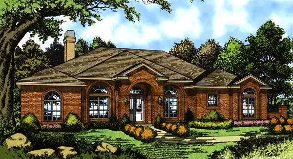 image of side entry garage house plan 4209