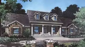 image of single story farmhouse plan 4168