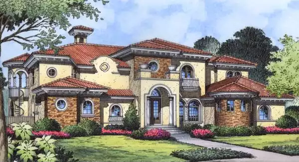 image of large mediterranean house plan 5054