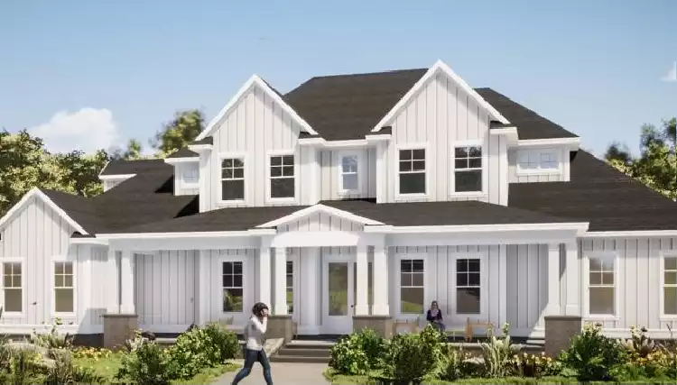 image of 2 story farmhouse plans with porch plan 7710