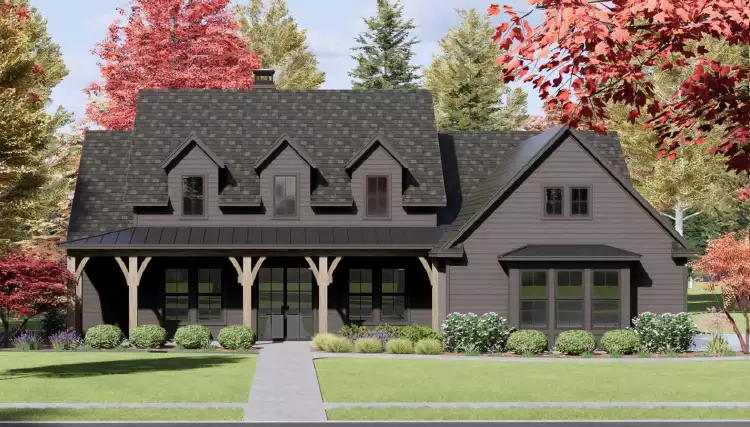 image of single story farmhouse plans with porch plan 6749