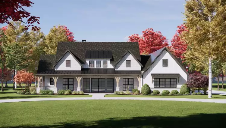 image of single story farmhouse plans with porch plan 6758