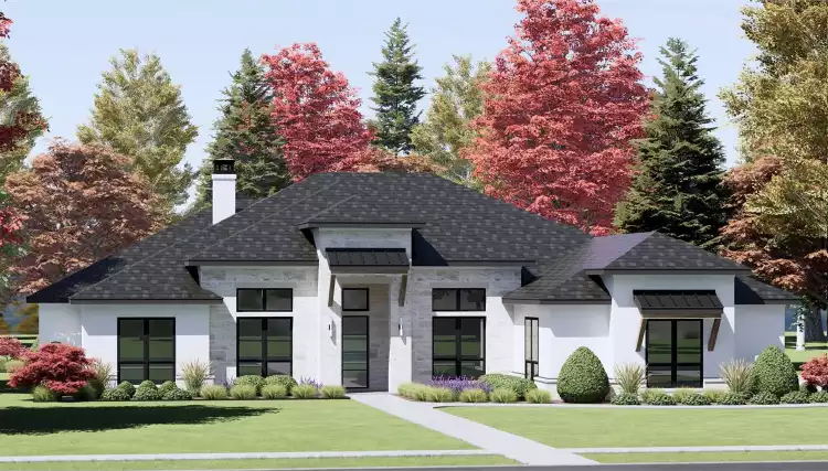 image of single story ranch house plan 8452