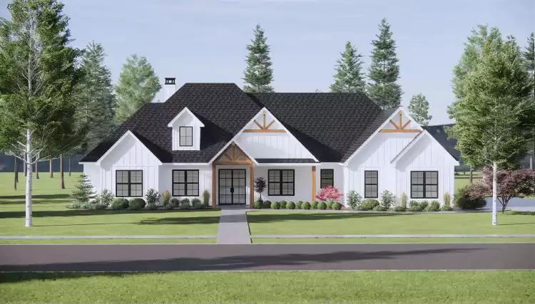 image of single story traditional house plan 9202