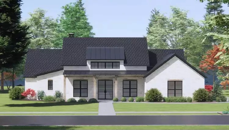 image of single story modern farmhouse plan 9207