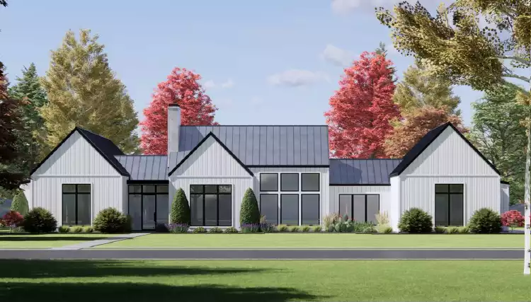 image of single story farmhouse plan 9236