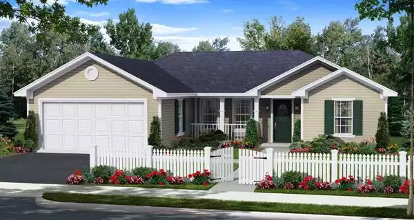 image of single story traditional house plan 1603