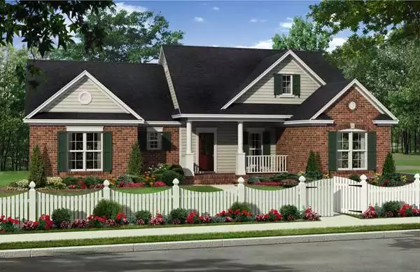 image of single story country house plan 1243