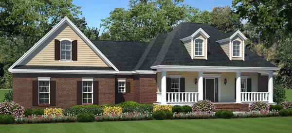 image of single story traditional house plan 8566