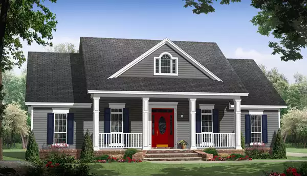 image of small farmhouse plans with porch plan 5282