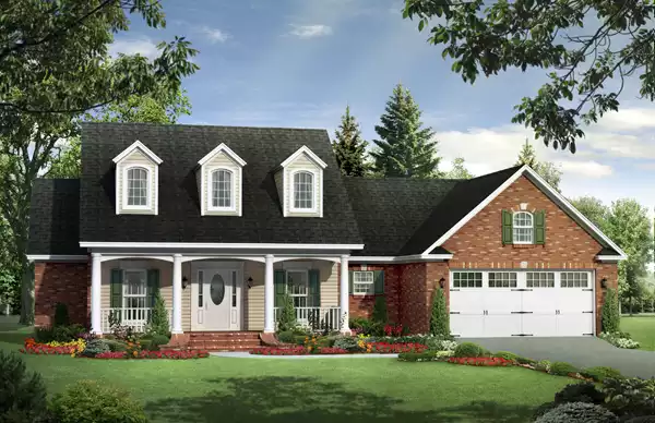 image of single story farmhouse plans with porch plan 5271