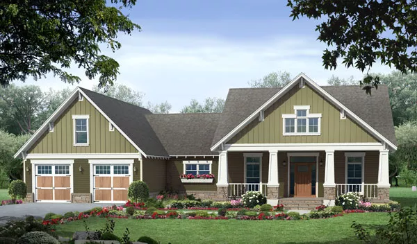 image of single story traditional house plan 9400