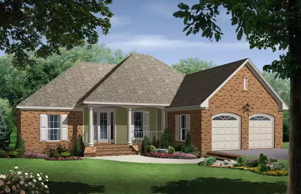 image of single story traditional house plan 6836