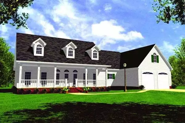 image of small farmhouse plans with porch plan 5747