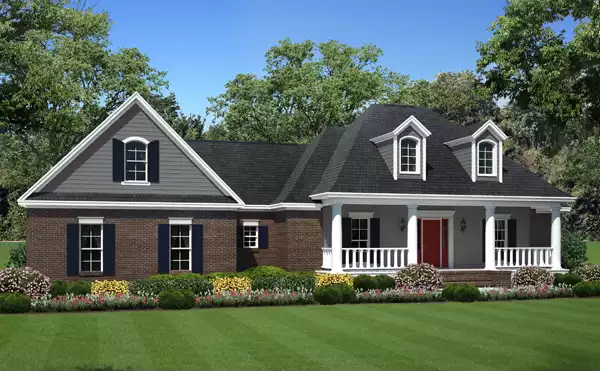 image of single story traditional house plan 5347