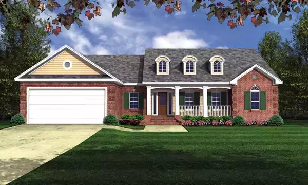 image of single story traditional house plan 6392