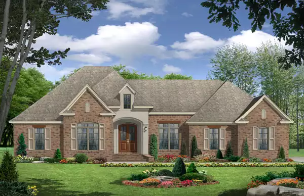 image of single story traditional house plan 6709