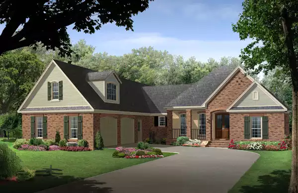 image of single story traditional house plan 7403