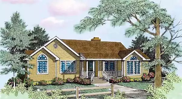 image of small ranch house plans with porch plan 3889