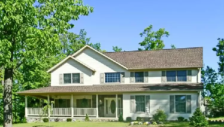 image of 2 story farmhouse plans with porch plan 6646