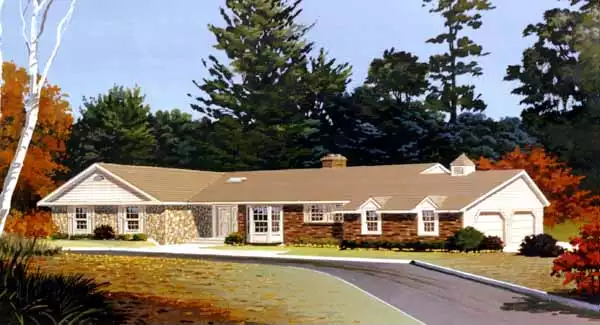 image of single story farmhouse plan 5559