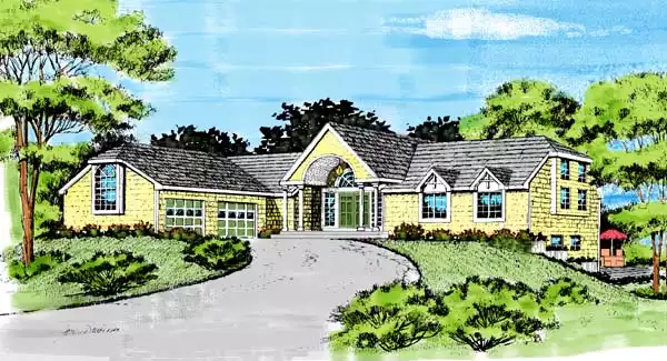 image of single story country house plan 3784