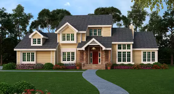 image of 2 story traditional house plan 5214