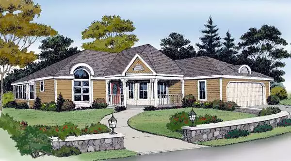 image of single story country house plan 3433