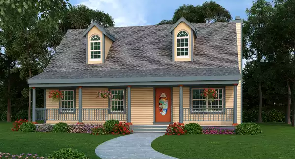 image of small farmhouse plans with porch plan 3800