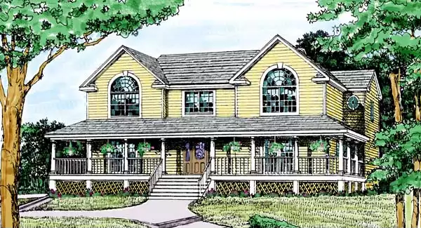 image of 2 story country house plan 3434