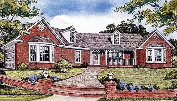 image of single story country house plan 2806