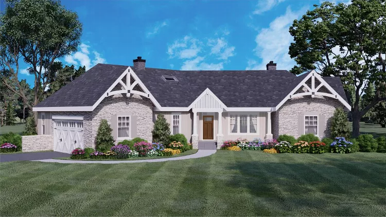 image of single story country house plan 4421